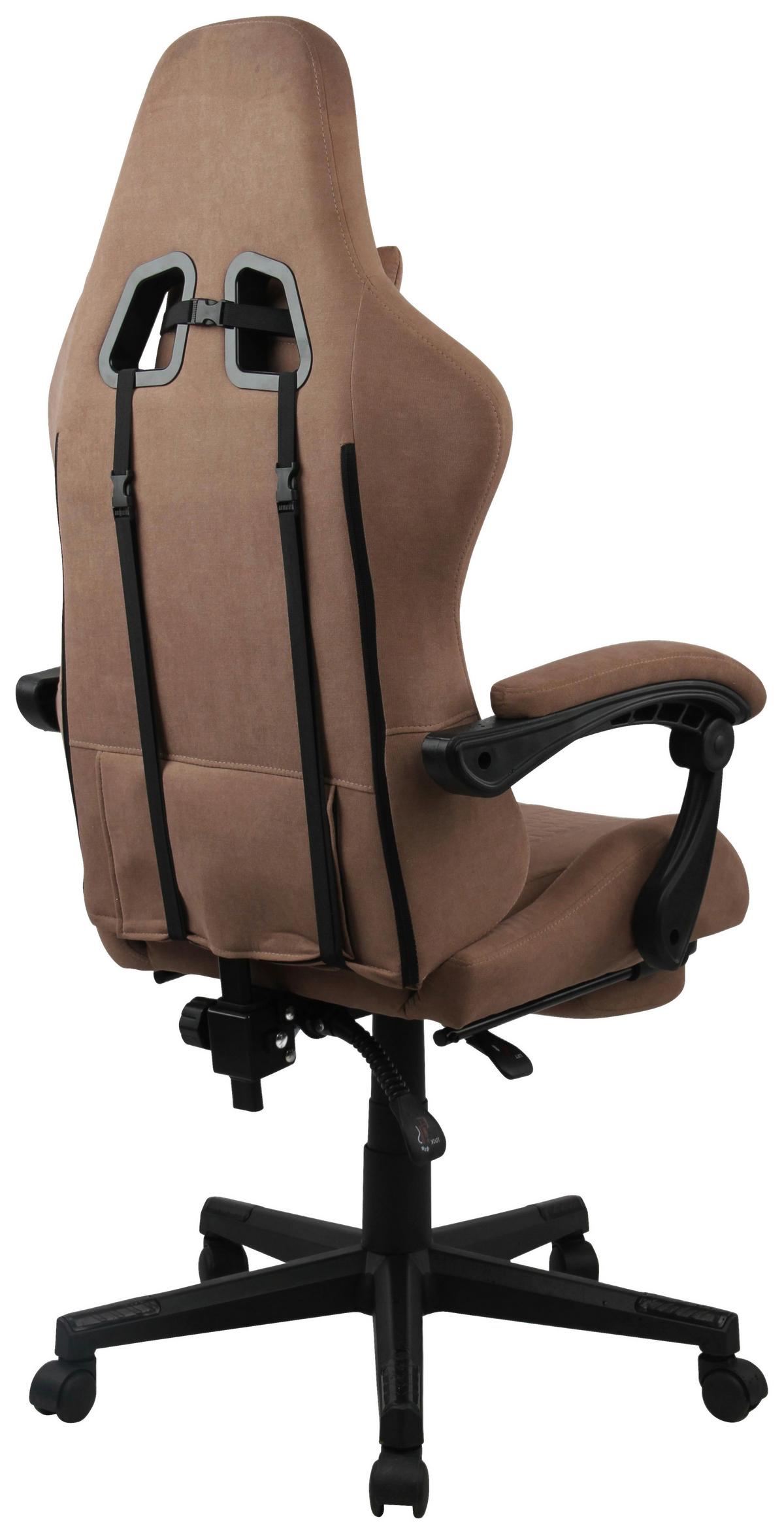 Chefsessel Aron 2 Beige B: 63 cm - Beige/Schwarz, Trend, Kunststoff/Textil (63/114-124/62cm)
