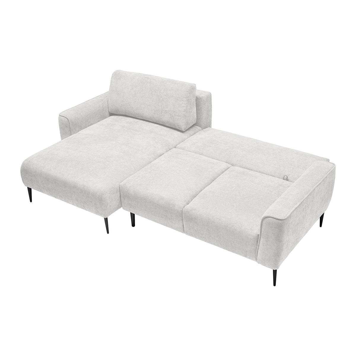 Rohová sedačka CUSTOM, levá, krémová žinylka - černá/krémová, Moderní, kov/textil (164/255cm) - Mömax