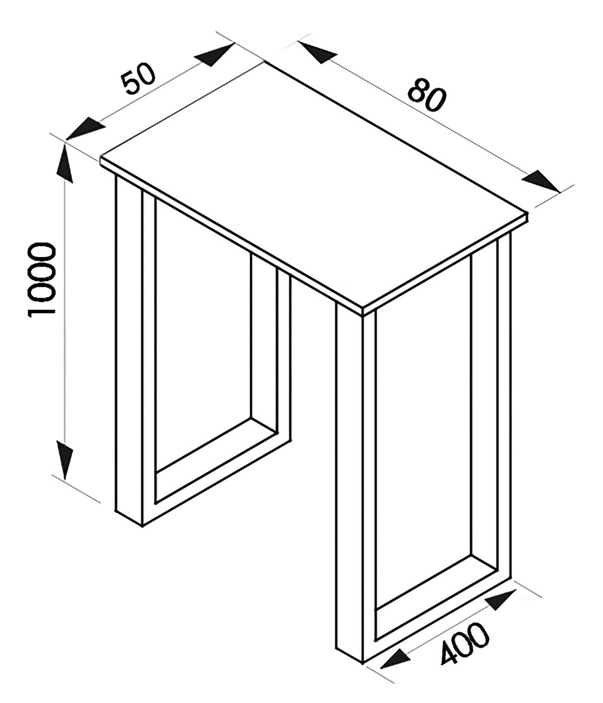 Bartisch Xona B 80x50 - Anthrazit/Silberfarben, KONVENTIONELL, Holzwerkstoff/Metall (80/50/102cm)