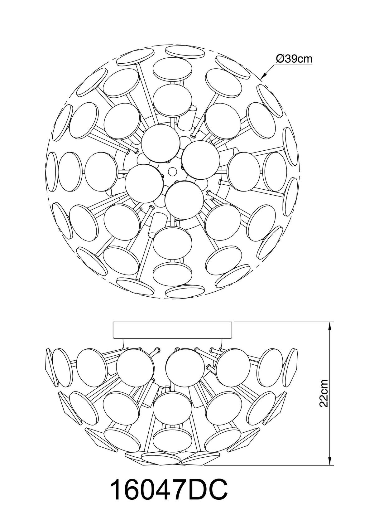 Deckenleuchte Virina Klar Chromfarben D: 39 Cm - Klar/Chromfarben, KONVENTIONELL, Glas/Metall (39/22cm) - Globo
