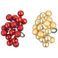 Christbaumkugel Kunststoff Rot/silber/gold Set 24 Stk. - Rot/Silberfarben, KONVENTIONELL, Kunststoff (2cm) - Luca Bessoni