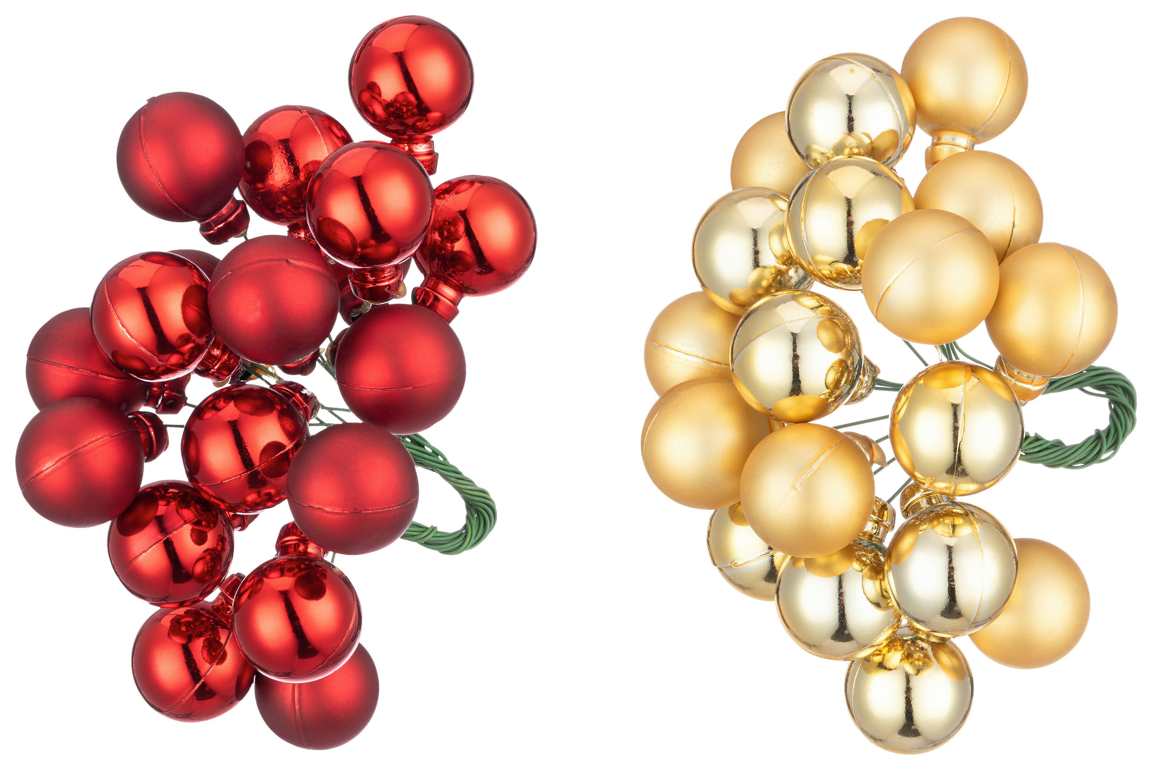Christbaumkugel Kunststoff Rot/silber/gold Set 24 Stk.