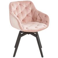Armlehnstuhl Avegno Rosa Sitzfläche 360° drehbar - Schwarz/Rosa, MODERN, Holz/Textil (59,5/84/63,5cm) - Livetastic