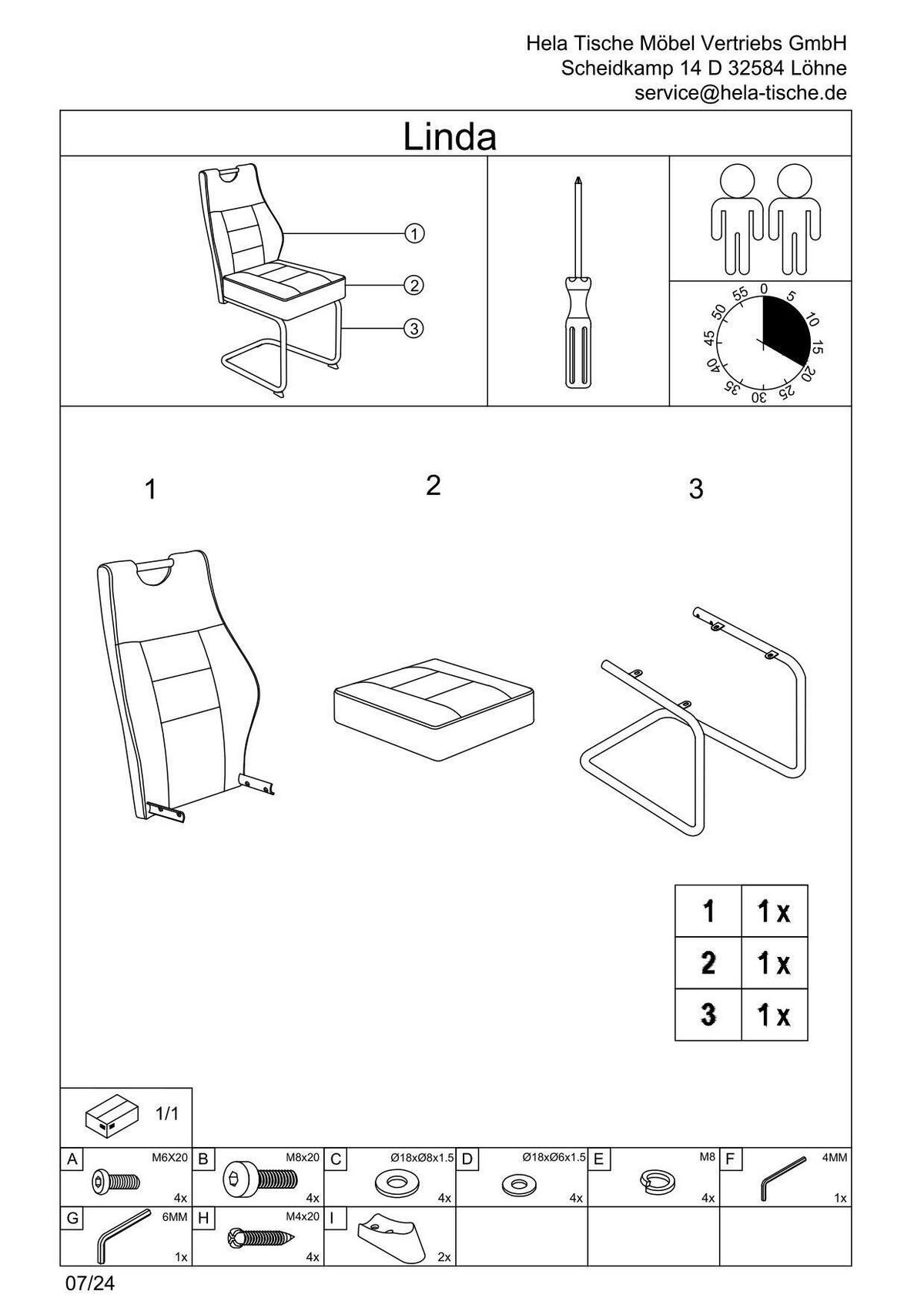 Schwingstuhl-Set Linda II S 4er-Set - Anthrazit/Grau, MODERN, Textil/Metall (44/97/65cm) - MID.YOU