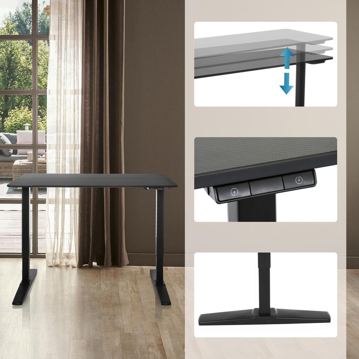 Schreibtisch Schwarz B: 120 cm - Schwarz, MODERN, Holzwerkstoff/Metall (120/60/75 - 120cm) - MID.YOU