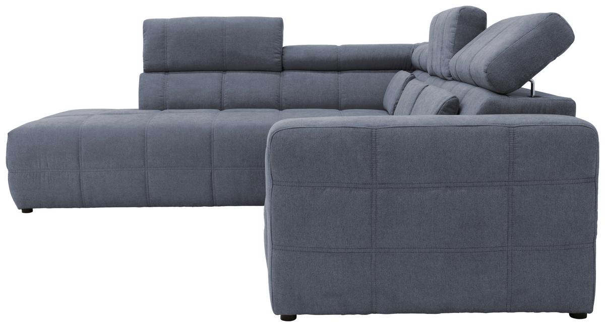 Ecksofa Mit Sitztiefen- Verstellung Brandon Dunkelgrau - Dunkelgrau/Schwarz, Design, Textil (228/275cm) - MID.YOU