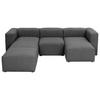 Wohnlandschaft Lena Anthrazit Flachgewebe - Anthrazit, Design, Textil (235/275/160cm) - Max Winzer
