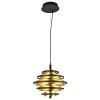 Led Függeszték 6375-5bg - fekete/sárgarézszínű, Design, fém (40/140cm)