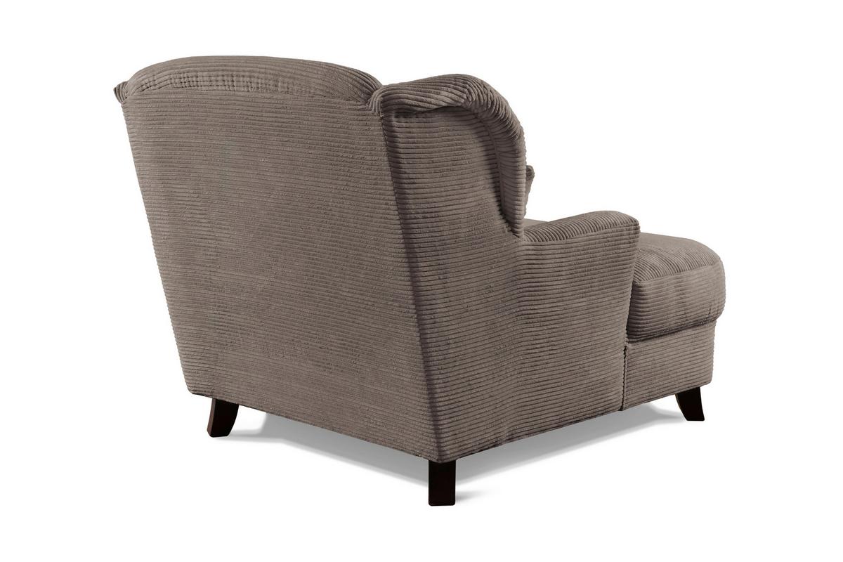 XXXL-Sessel Asado taupe teilmassiv, B: 109 cm - Taupe/Dunkelbraun, KONVENTIONELL, Textil (109/104/145cm) - Sit & More