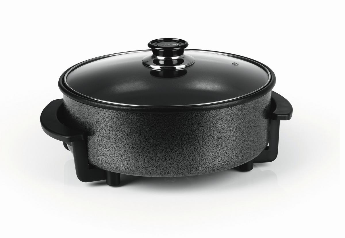 ELEKTRISCHE PFANNE 1500W, Bis 220C - Schwarz, Basics, Glas/Kunststoff (34/18/32cm) - GOURMETMAXX