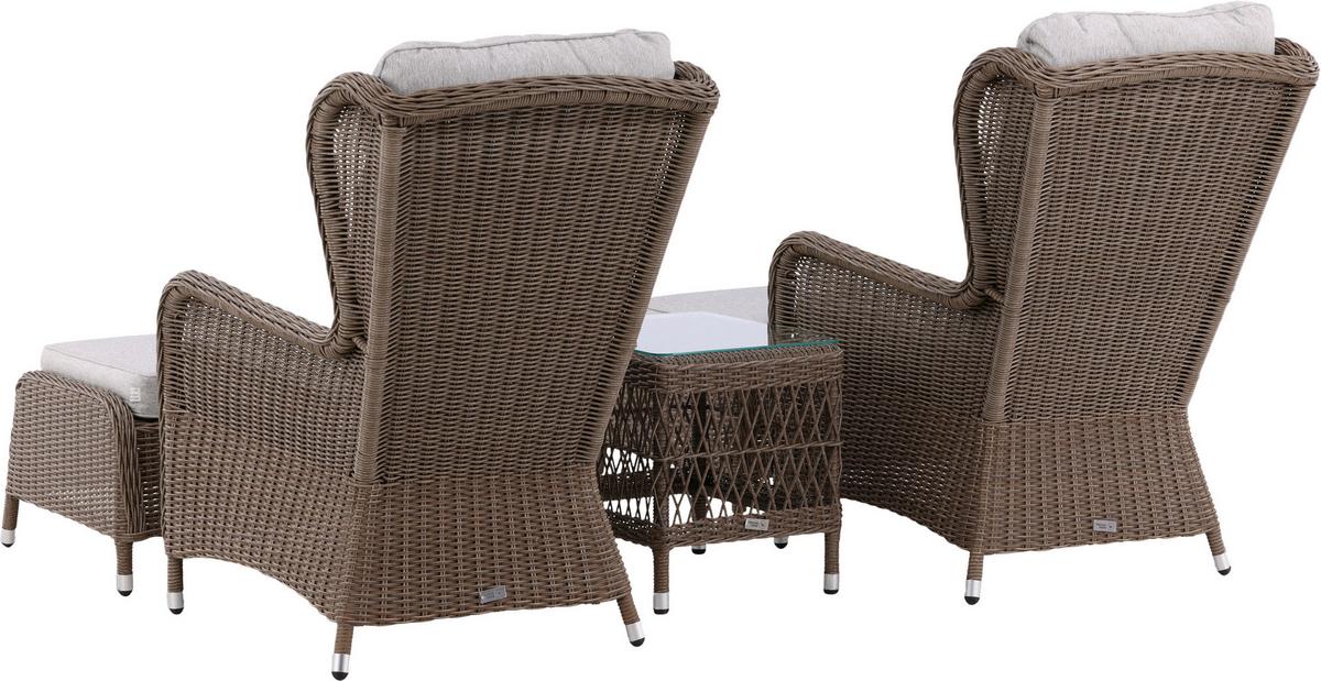 Loungegarnitur Washington - Beige/Braun, KONVENTIONELL, Kunststoff/Textil - Gardenson