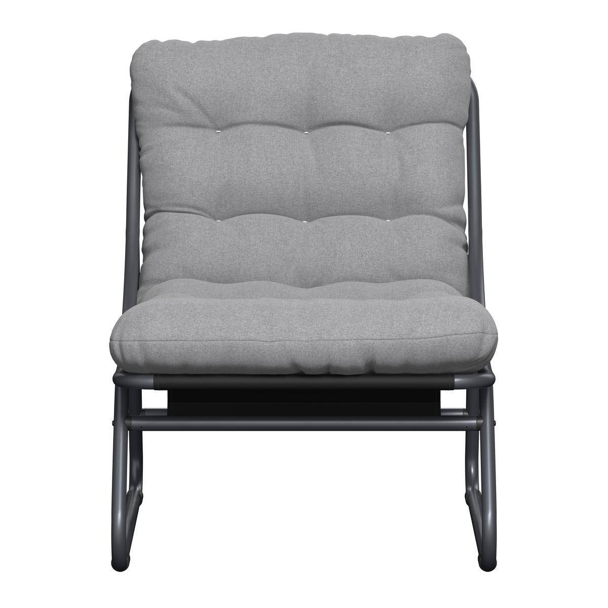 Loungesessel Kairo - Dunkelgrau/Anthrazit, MODERN, Textil/Metall (68/36/65cm) - Beldano