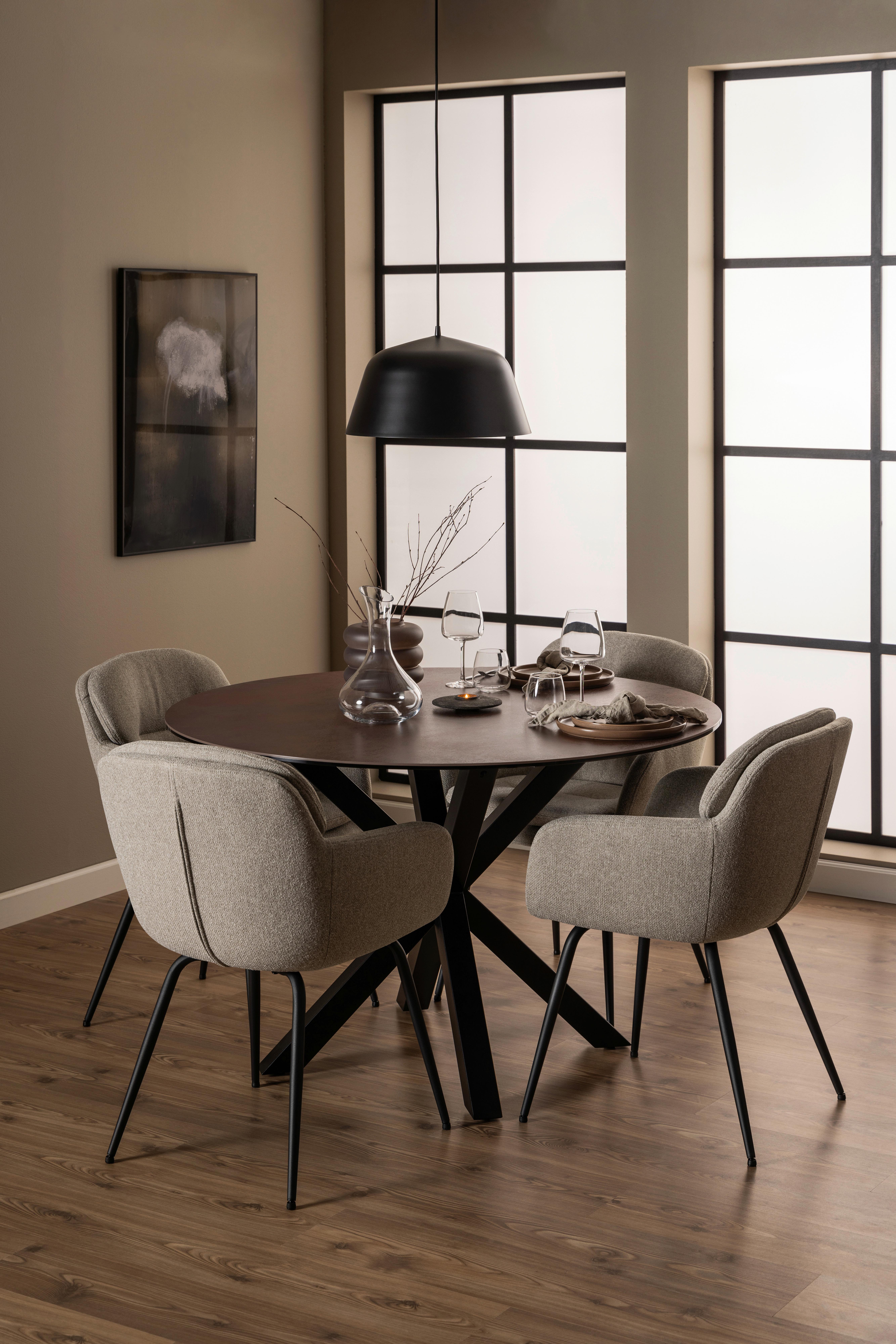Esstisch Heaven 119x75,5cm Schwarz/braun - Schwarz/Braun, Trend, Keramik/Metall (119/75,5cm) - MID.YOU