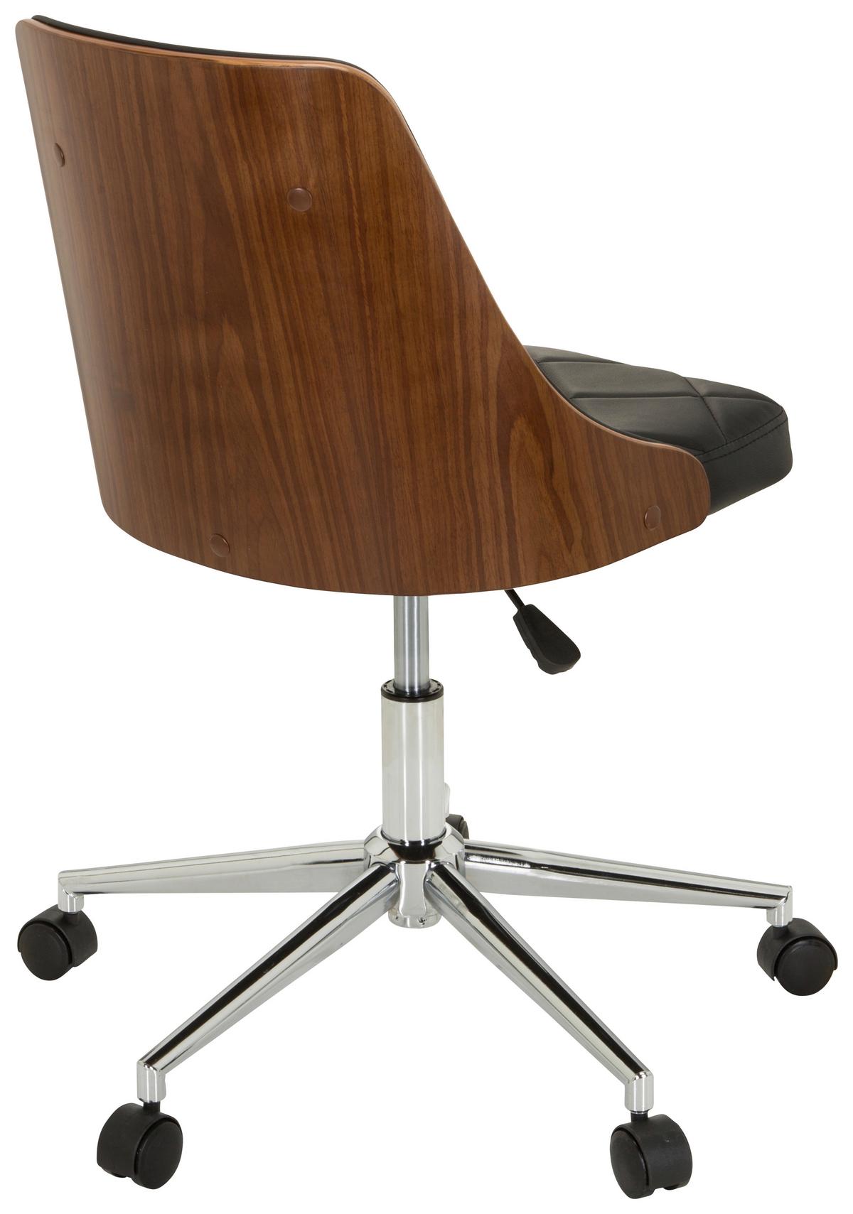Drehstuhl Cenca Schwarz/Teakfarben - Schwarz/Teakfarben, MODERN, Holz/Kunststoff (68/83cm) - MID.YOU