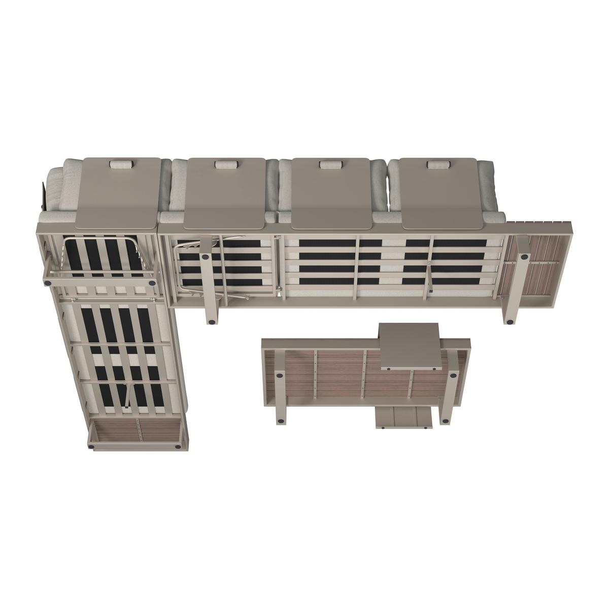 Loungegarnitur Austin - Beige/Braun, MODERN, Kunststoff/Textil (255/326cm) - Beldano