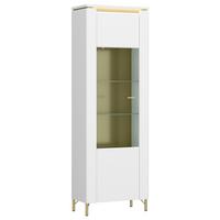Vitrin Lazio - arany/fehér, Trend, faalapú anyag/Üveg (65,5/201,2/40cm)