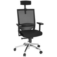 Drehstuhl Porto Max High Schwarz - Alufarben/Schwarz, MODERN, Kunststoff/Textil (63/113/65cm) - MID.YOU