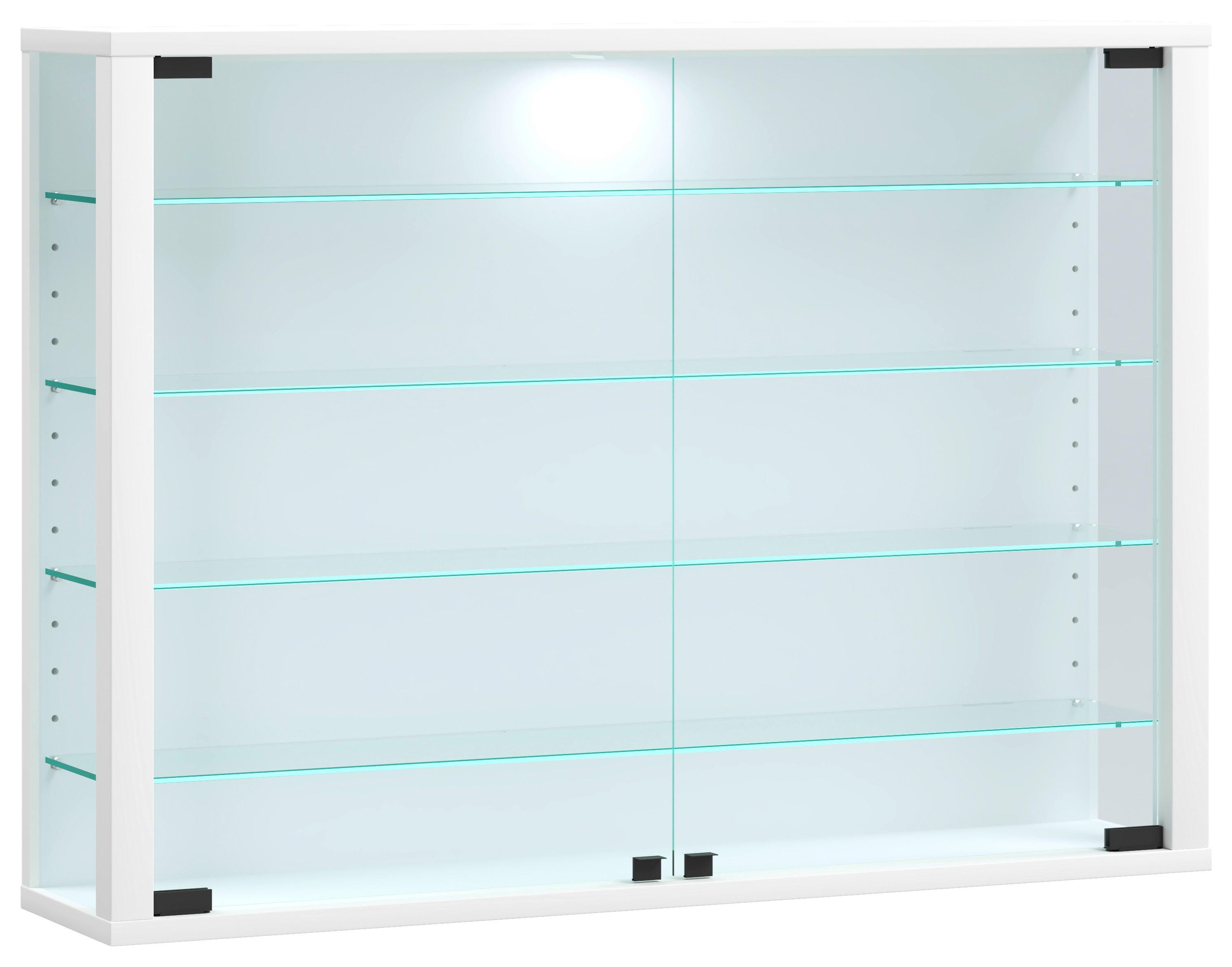Hängevitrine Vitrosa Weiß B: 83 cm - Weiß, Design, Glas/Holzwerkstoff (83/60/18cm) - MID.YOU