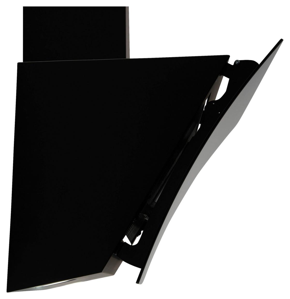 Kopffreihaube Konkave Glas/Stahl Schwarz B: 60 cm - Schwarz, Trend, Glas/Metall (60/80,5-118,5/40,2cm) - Respekta