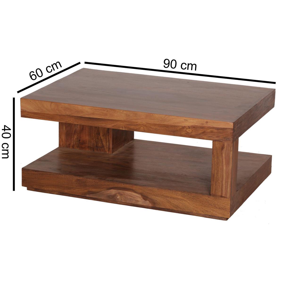 Couchtisch Mumbai Sheeshamholz Massiv B: 60 Cm - Sheeshamfarben, MODERN, Holz (60/90/40cm) - MID.YOU