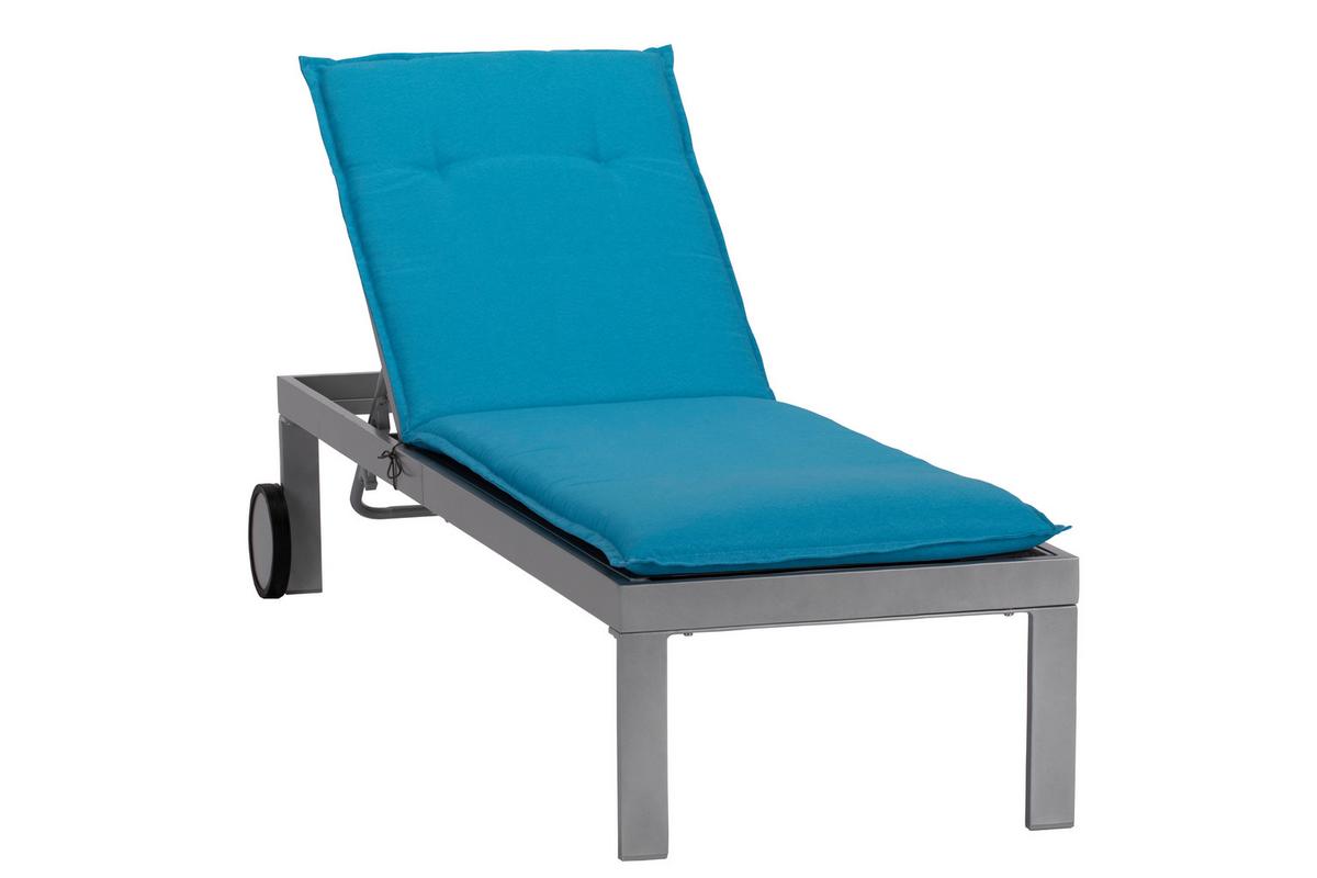 Sonnenliege Rimini Aluminium/ Synthetikfaser - Platinfarben/Graphitfarben, Basics, Textil/Metall (198/60/35cm) - Acamp