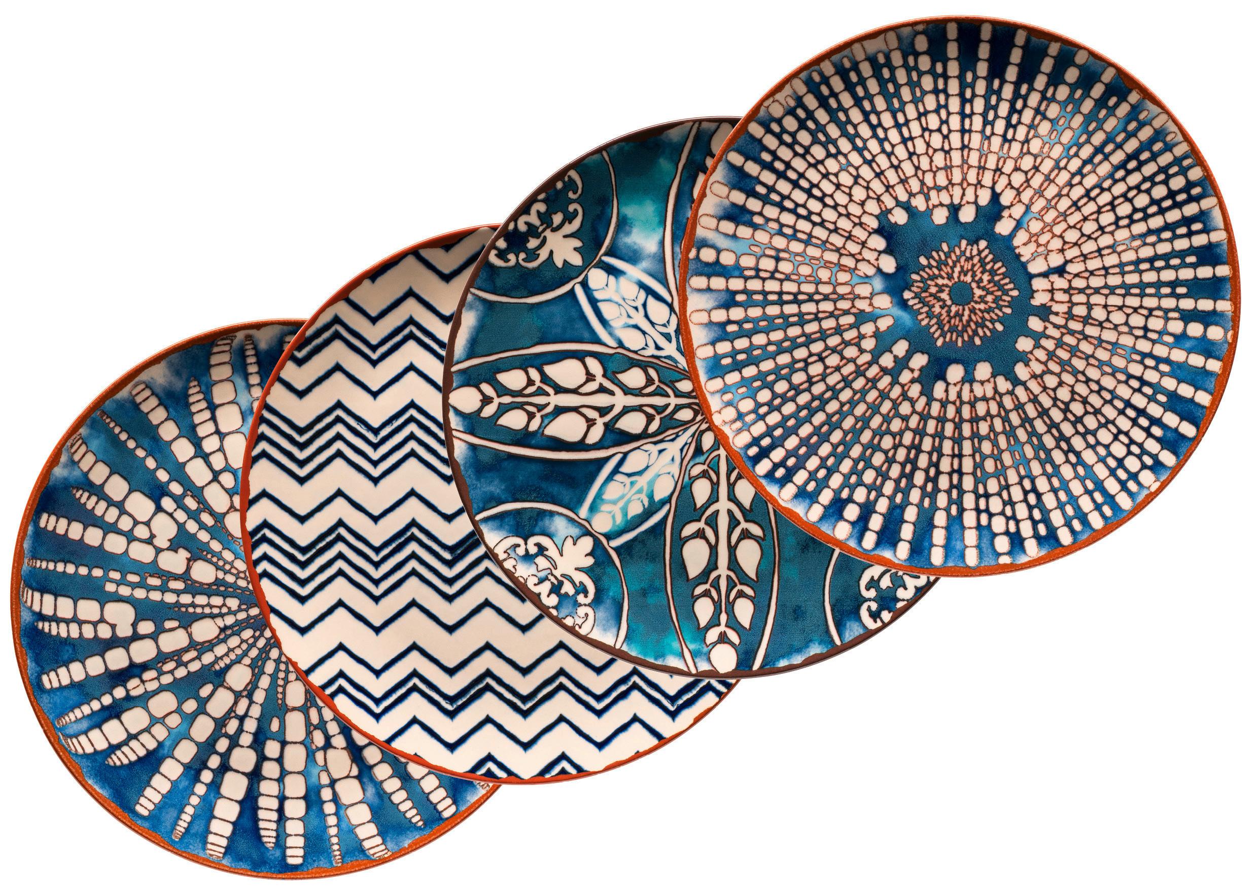 Platzteller Iberico Blue 4--Teilig. Ca. 32 Cm Blau/weiß - Blau/Weiß, Basics, Keramik (32cm) - Mäser