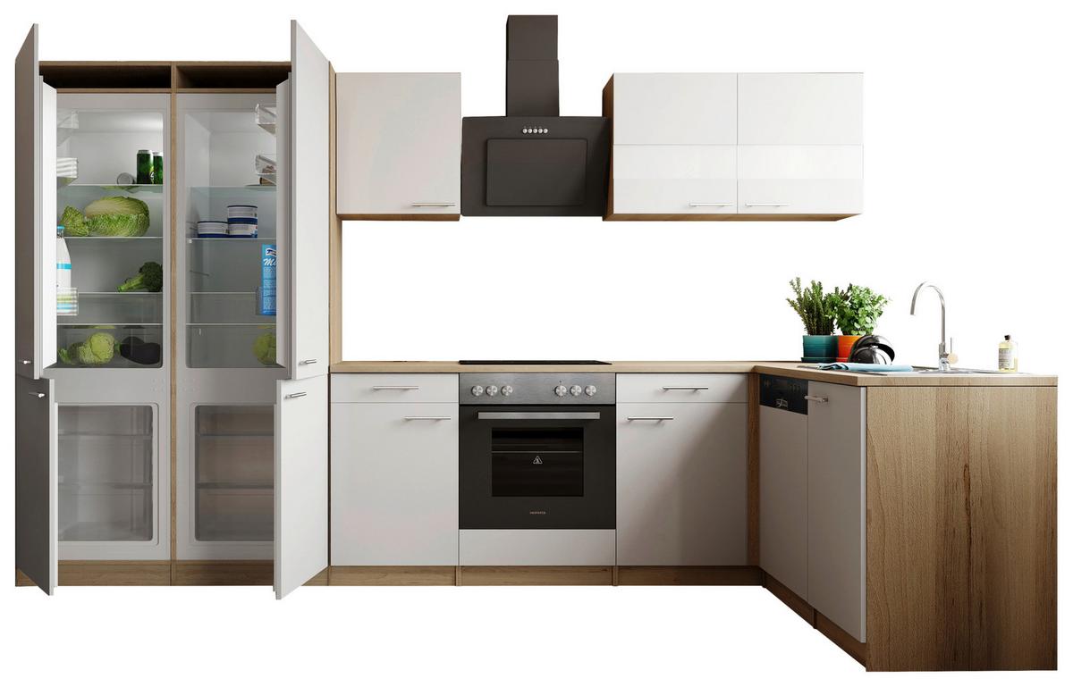 ECKKÜCHE Merle, Weiß S: 340x172 cm - Eichefarben/Weiß, Trend, Holzwerkstoff (340/172cm) - Respekta