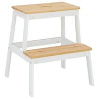 TABURETKA BERNI - biela/prírodná farba, Modern, drevo (43/47/43cm) - Mömax