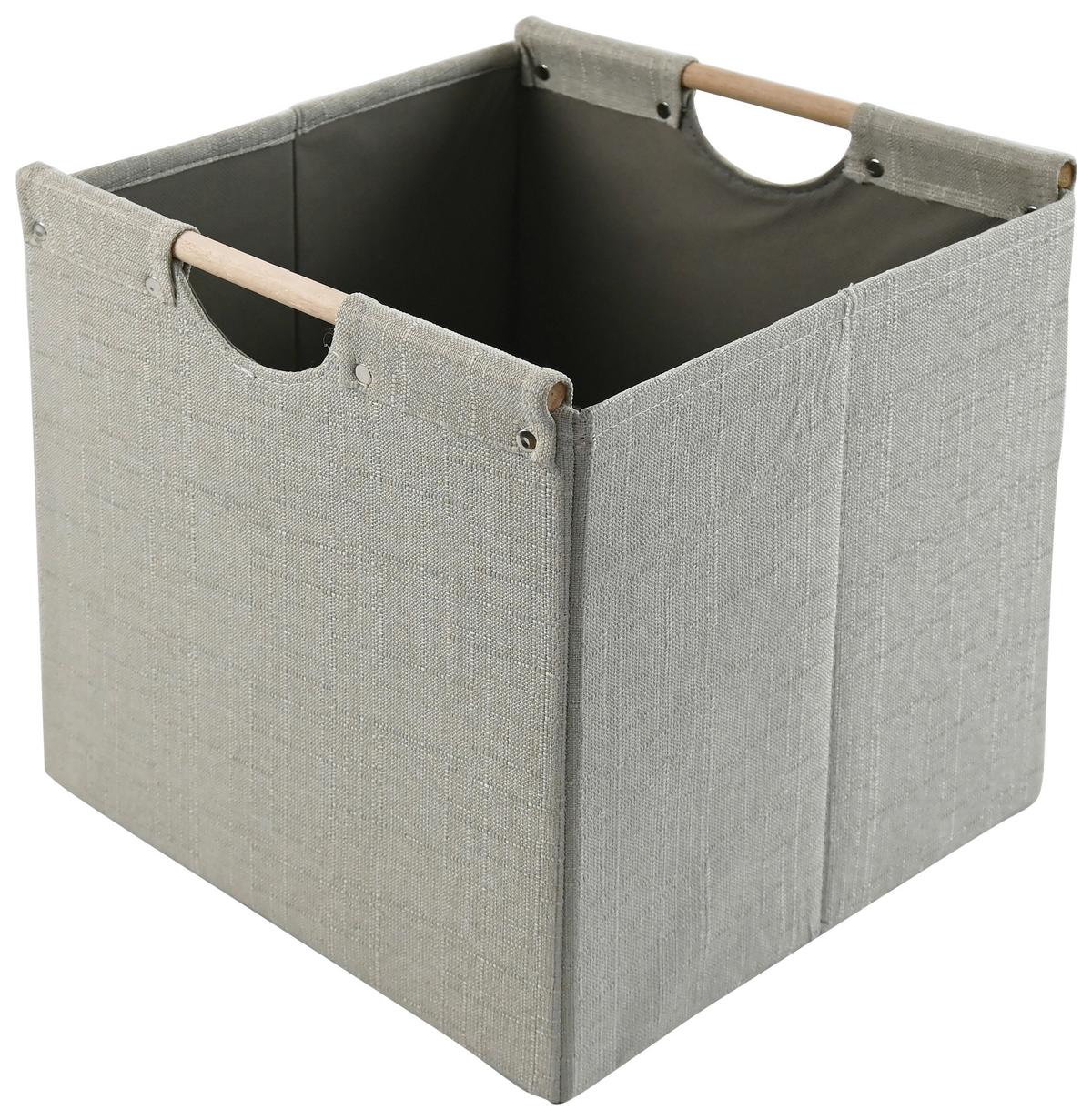 Aufbewahrungsbox Luise - Grau, KONVENTIONELL, Holz/Textil (33/33/32cm) - Luca Bessoni