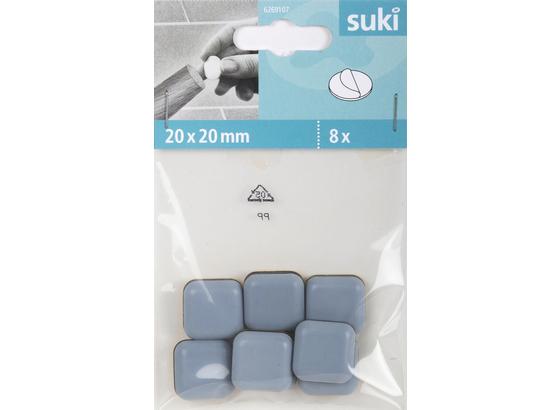 Möbelgleiter 20x20 mm, 8 Stück - Grau, Kunststoff (2/2/0,5cm) - Suki Möbelgleiter 20x20 mm, 8 Stück - Grau, Kunststoff (2/2/0,5cm) - Suki
