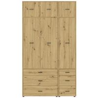 Kleiderschrank Kivo Eiche Artisan Dekor, B: 135 cm - Eiche Artisan, Basics, Holzwerkstoff (135/239,40/52,1cm)
