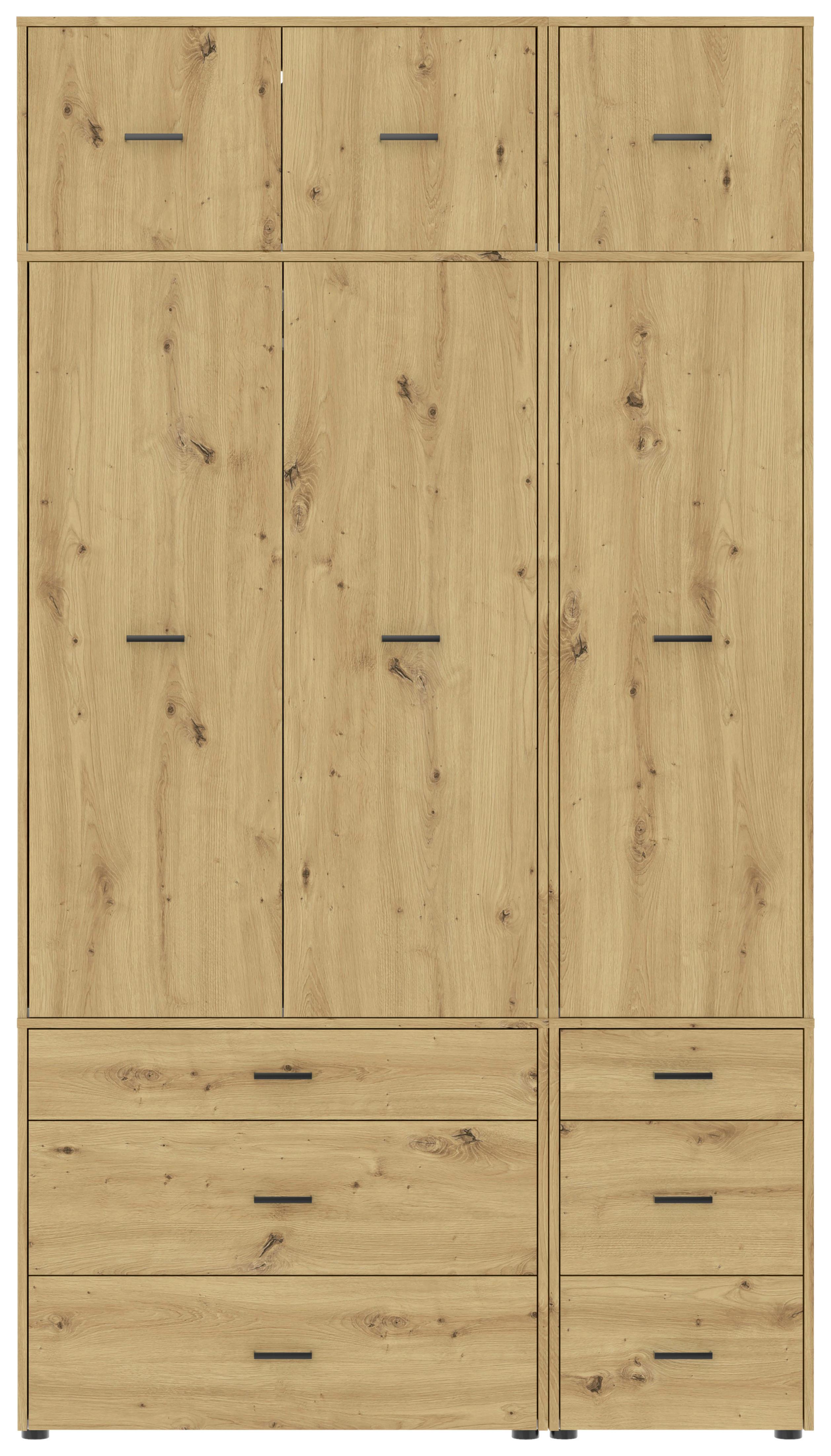 Kleiderschrank Kivo Eiche Artisan Dekor, B: 135 Cm
