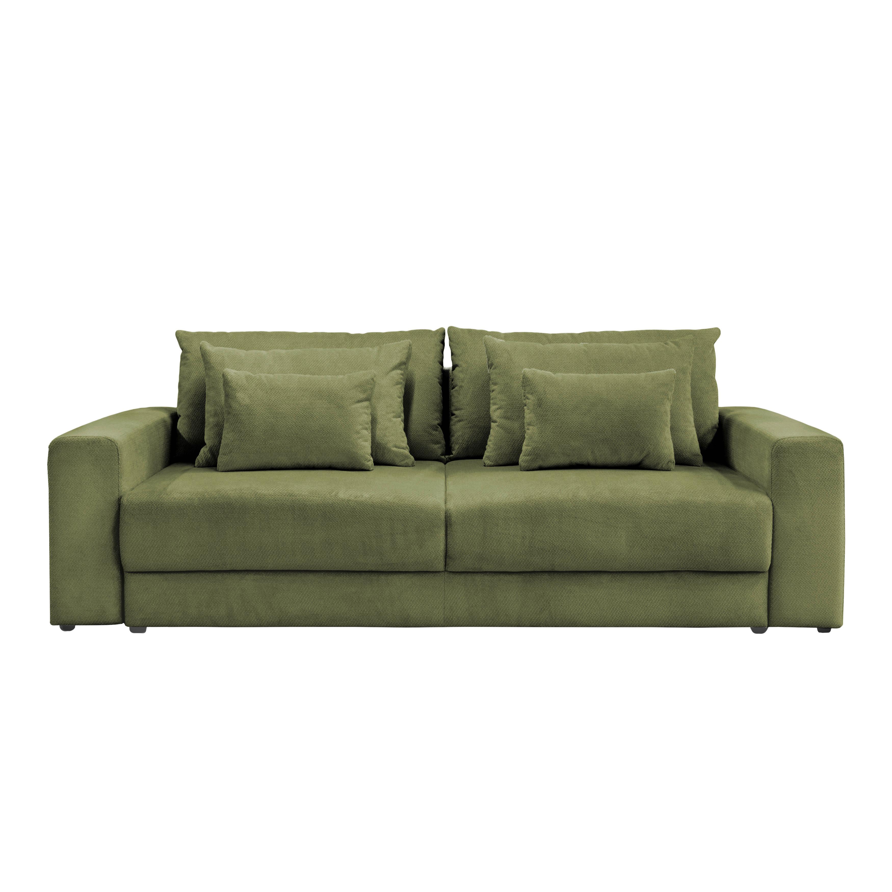 Megasofa Mega Chenille grün, B: 255cm - Schwarz/Grün, Trend, Textil (255/94/126cm) - Luca Bessoni
