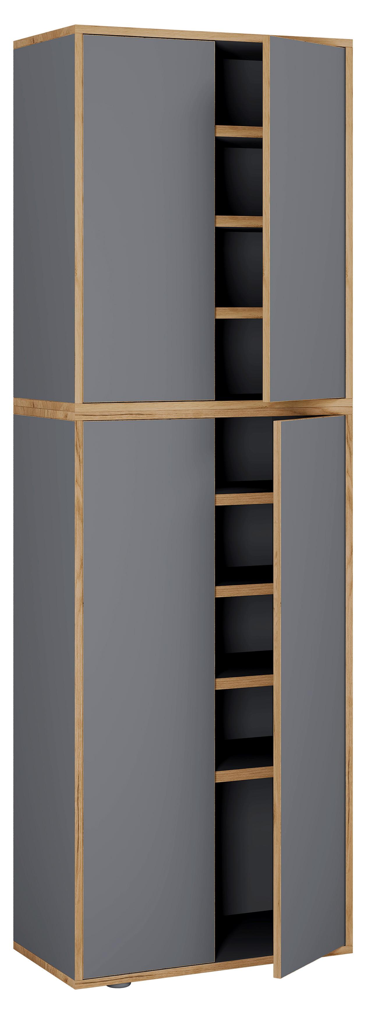 Schuhschrank Salia Anthrazit/Honigeiche B: 60 cm