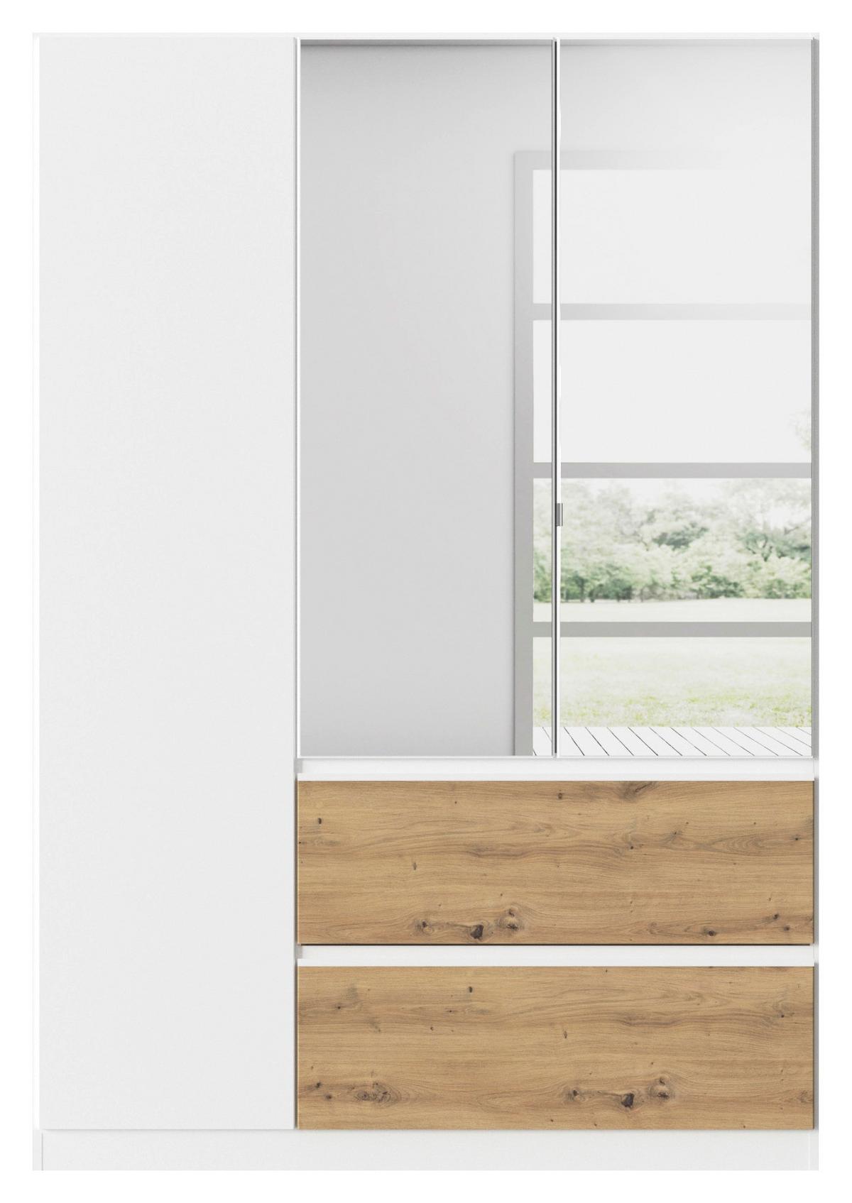Drehtürenschrank Costa Weiß Eiche Artisan Dekor - Eiche Artisan/Weiß, MODERN, Holzwerkstoff (136/197/54cm) - Rauch Möbel
