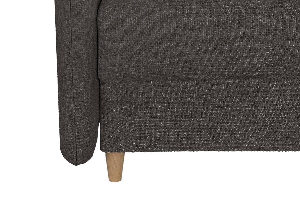Schlafsofa Mit Bettkasten Vero Grau B: 206 Cm - Schwarz/Naturfarben, Design, Textil (206/88/93cm) - MID.YOU