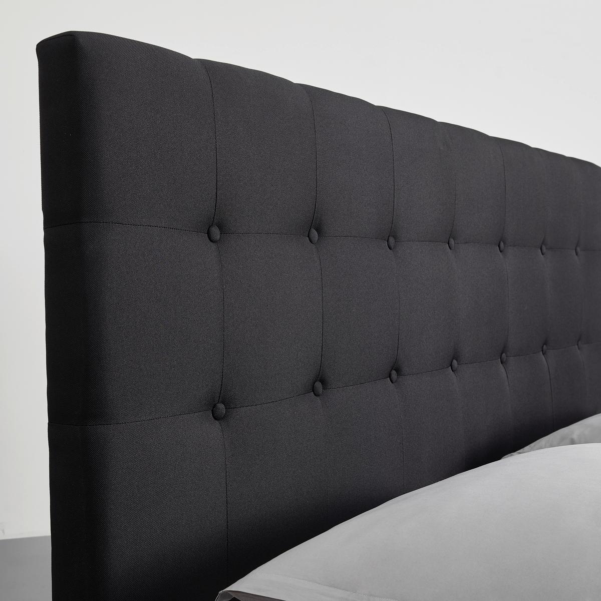 Čalúnená manželská posteľ FREDERICO, 180x200, čierna - čierna, Modern, kov/drevo (180/200cm) - Bessagi Home