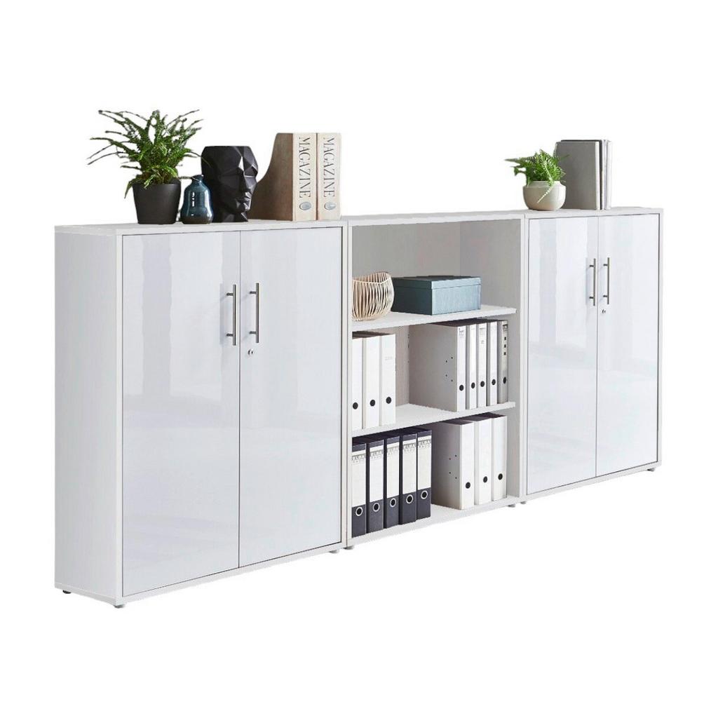 Aktenschrank Office Edition Weiß/Weiß Hochglanz B: 253,2cm