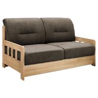 2-Sitzer-Sofa mit Schlaffunkt. Camino Holzkorpus Braun - Dunkelbraun/Honig, LIFESTYLE, Holz/Textil (154/88/90cm) - Livetastic