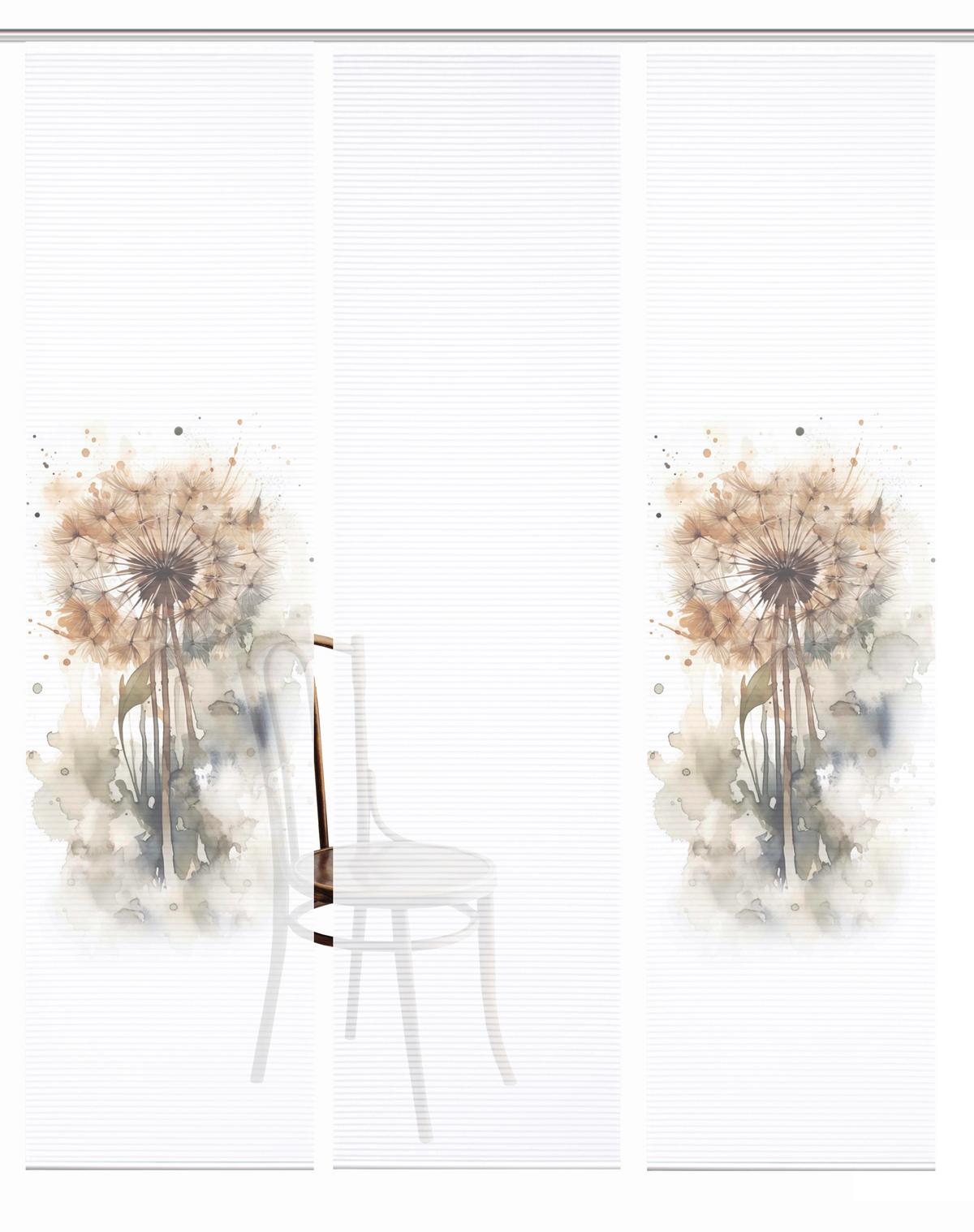 Flächenvorhang Amarande 3er Set - Naturfarben/Weiß, Natur, Textil (60/245cm)