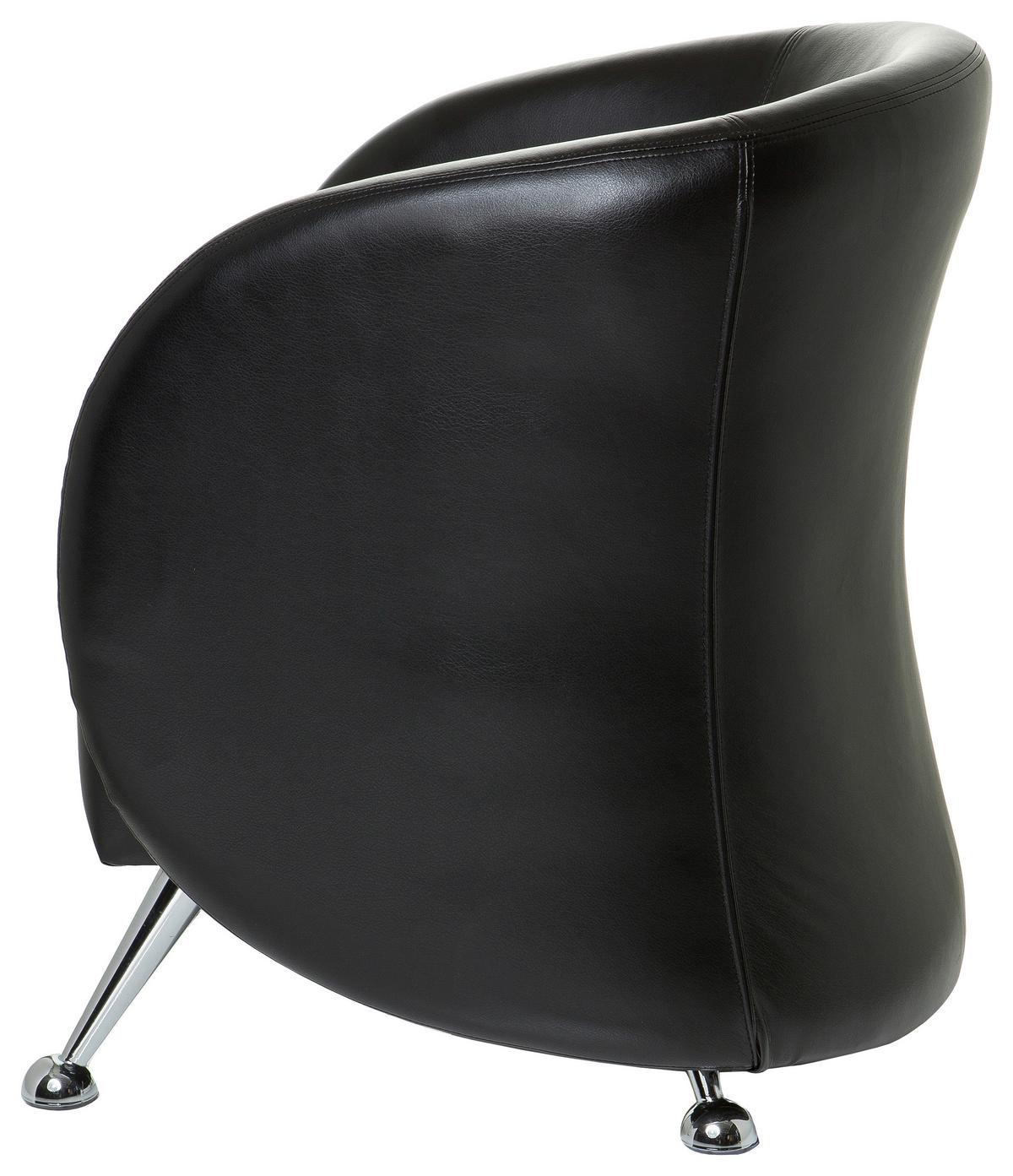 Sessel St. Lucia Schwarz - Chromfarben/Schwarz, MODERN, Textil (60/85/50cm) - MID.YOU