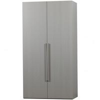 Drehtürenschrank Rens, Grau B: 110 cm - Walnussfarben/Grau, Design, Holz (110/210/58cm) - Livetastic