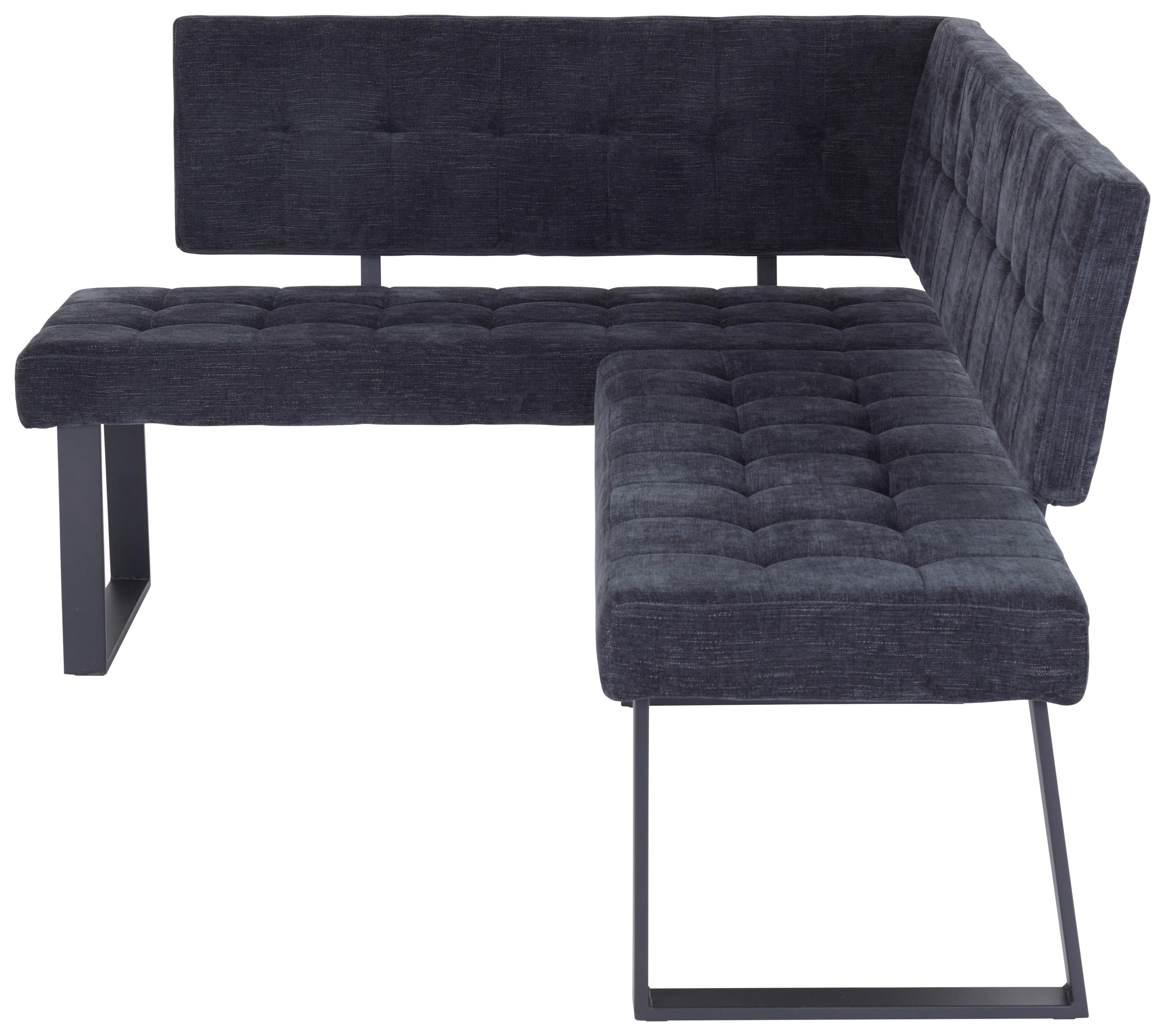 Eckbank Dunkelgrau Polyester Lavik 134x185 cm - Dunkelgrau/Schwarz, MODERN, Textil/Metall (134/185cm) - MID.YOU