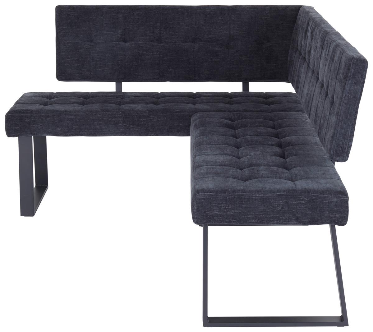 Eckbank Dunkelgrau Polyester Lavik 134x185 Cm - Dunkelgrau/Schwarz, MODERN, Textil/Metall (134/185cm) - MID.YOU