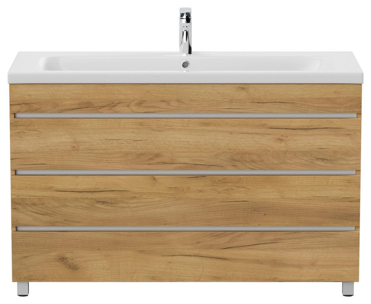 WASCHTISCHKOMBI Fellini, Eichefarben B: 120 cm - Eichefarben/Weiß, Basics, Holzwerkstoff/Stein (120cm) - MID.YOU