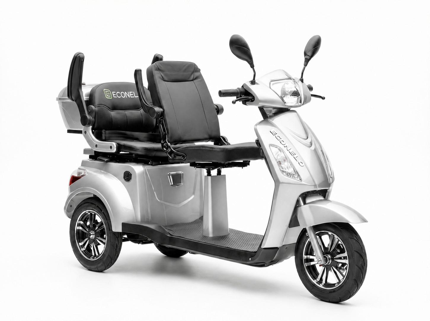 E-Seniorenmobil BILLY2L Lithium-Akku, 3-Rad, 1000W - Hellgrau, Basics, Metall (165/80/110cm)