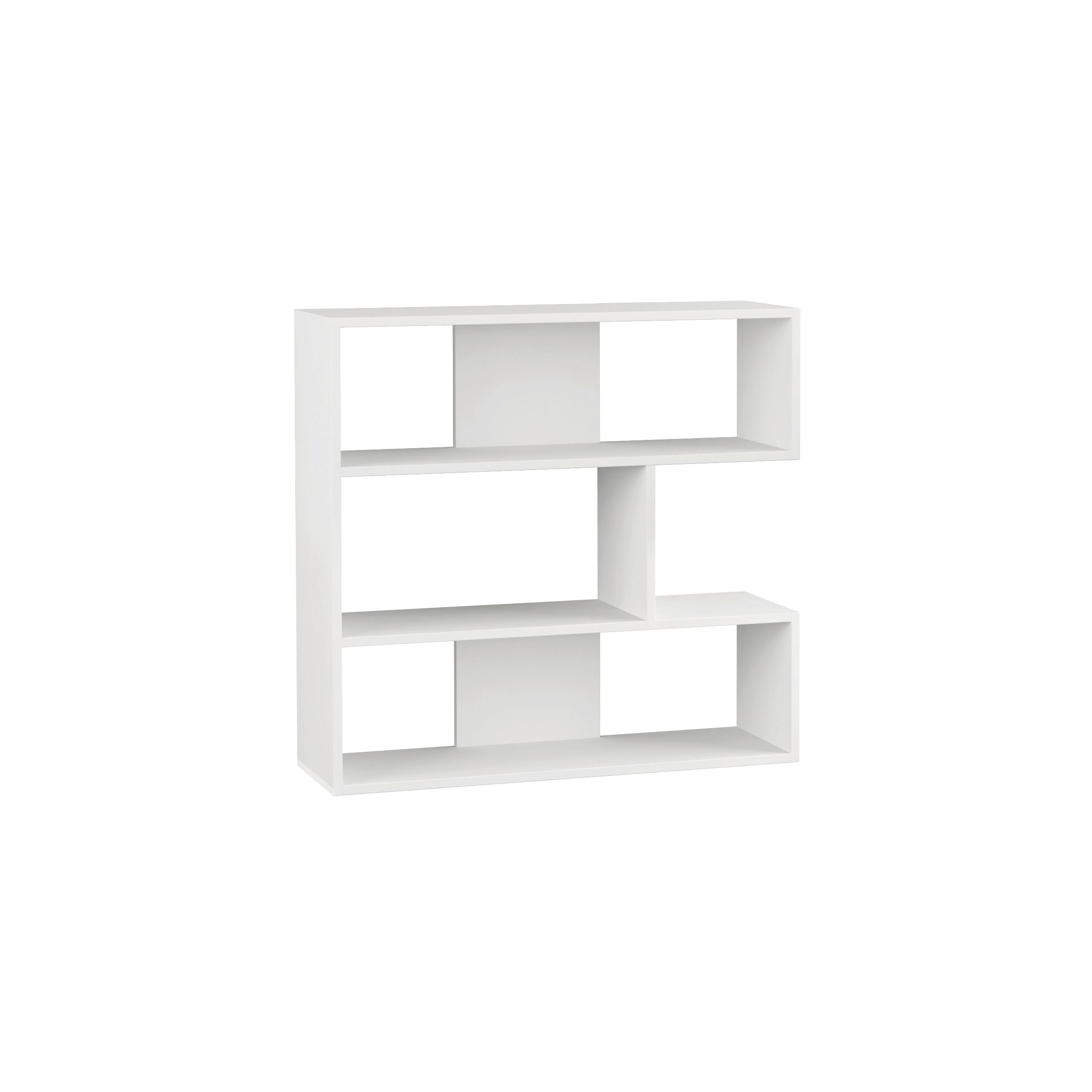 Bücherwand Molly, Weiß B: 94 Cm - Weiß, Design, Holzwerkstoff (94/89/30cm) - Livetastic