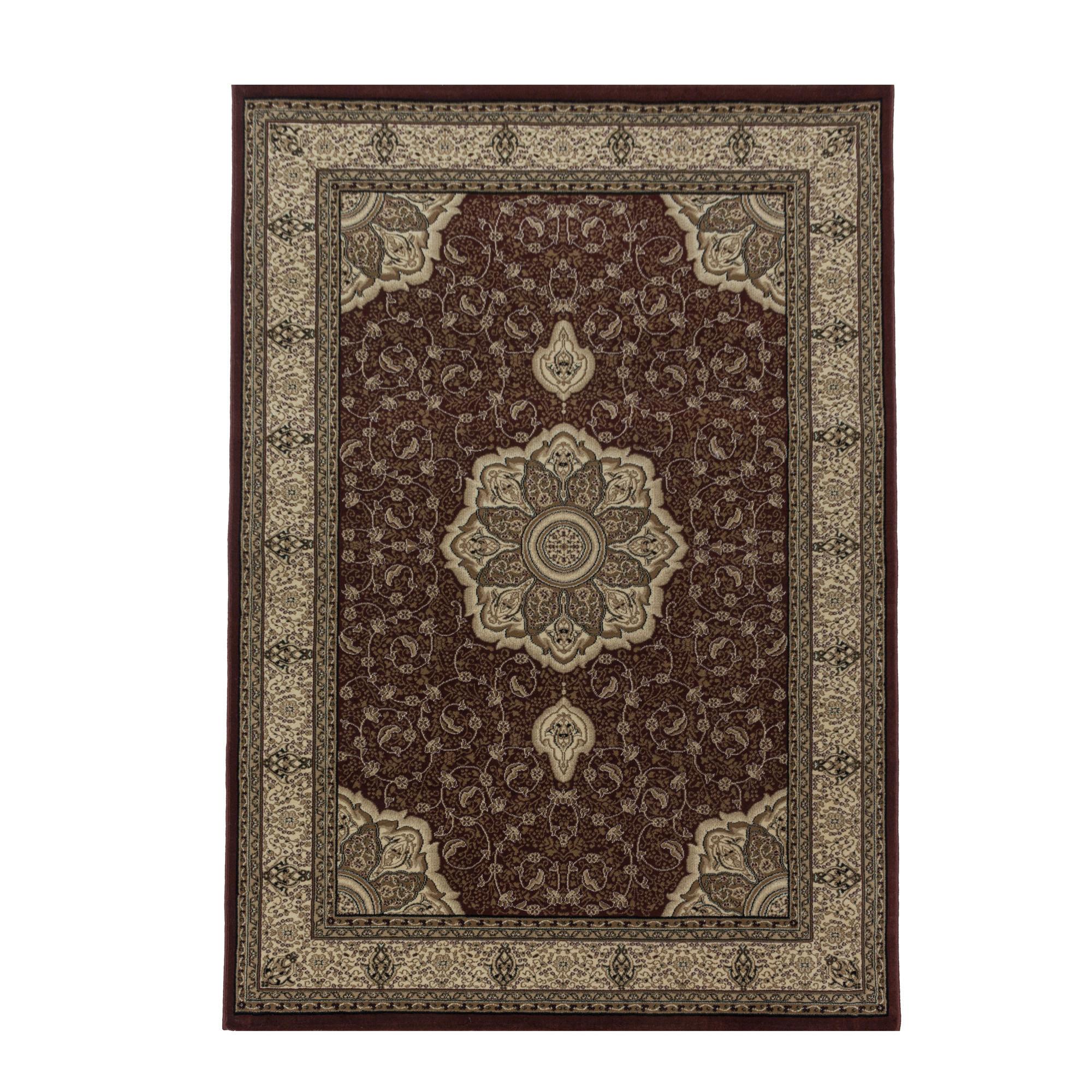 Orientalischer Webteppich Rot Naturfaser Kashmir 120x170 cm