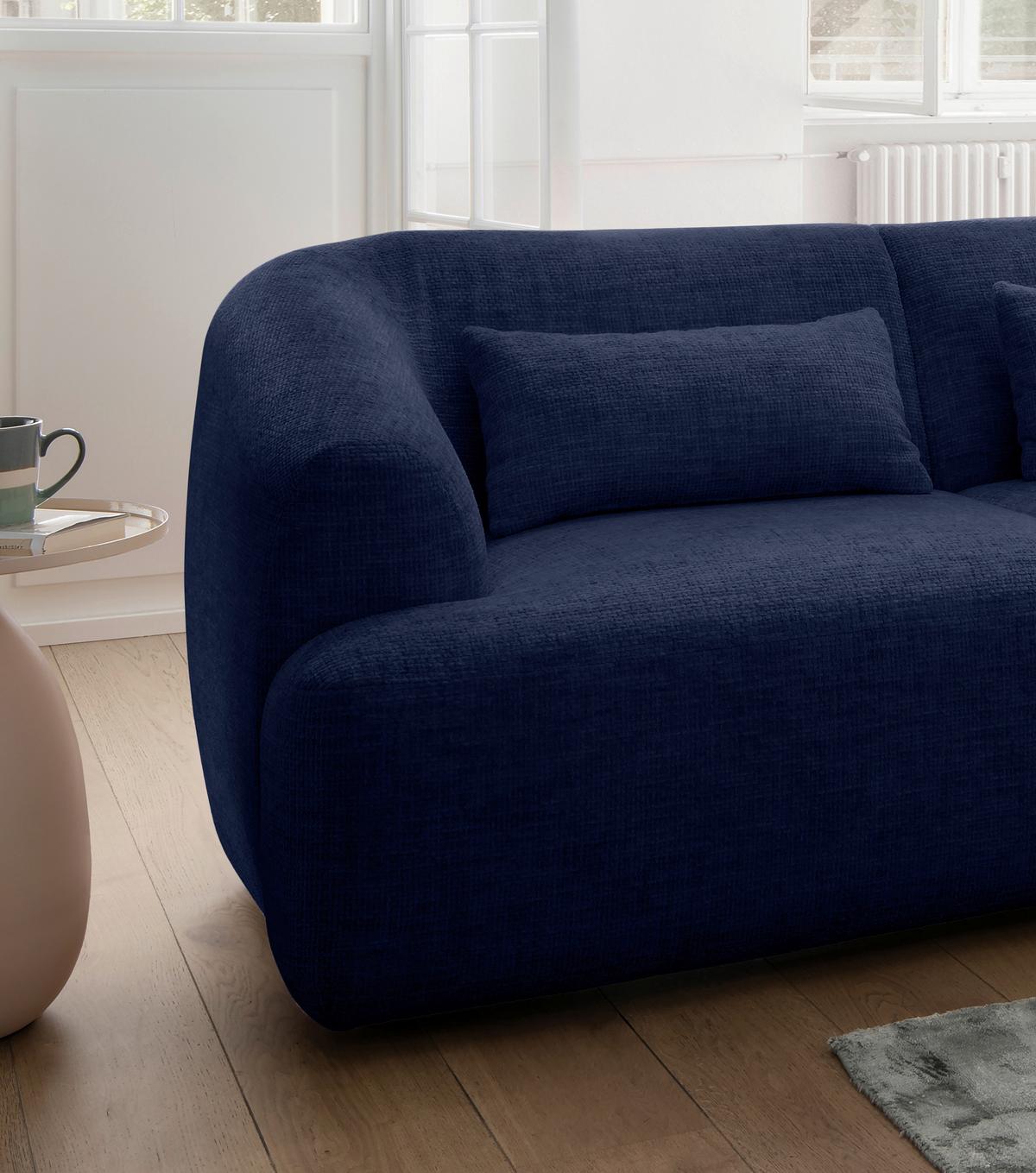 Ecksofa Caponi Dunkelblau S: 256x160 Cm - Schwarz/Dunkelblau, MODERN, Textil (256/160cm) - Livetastic