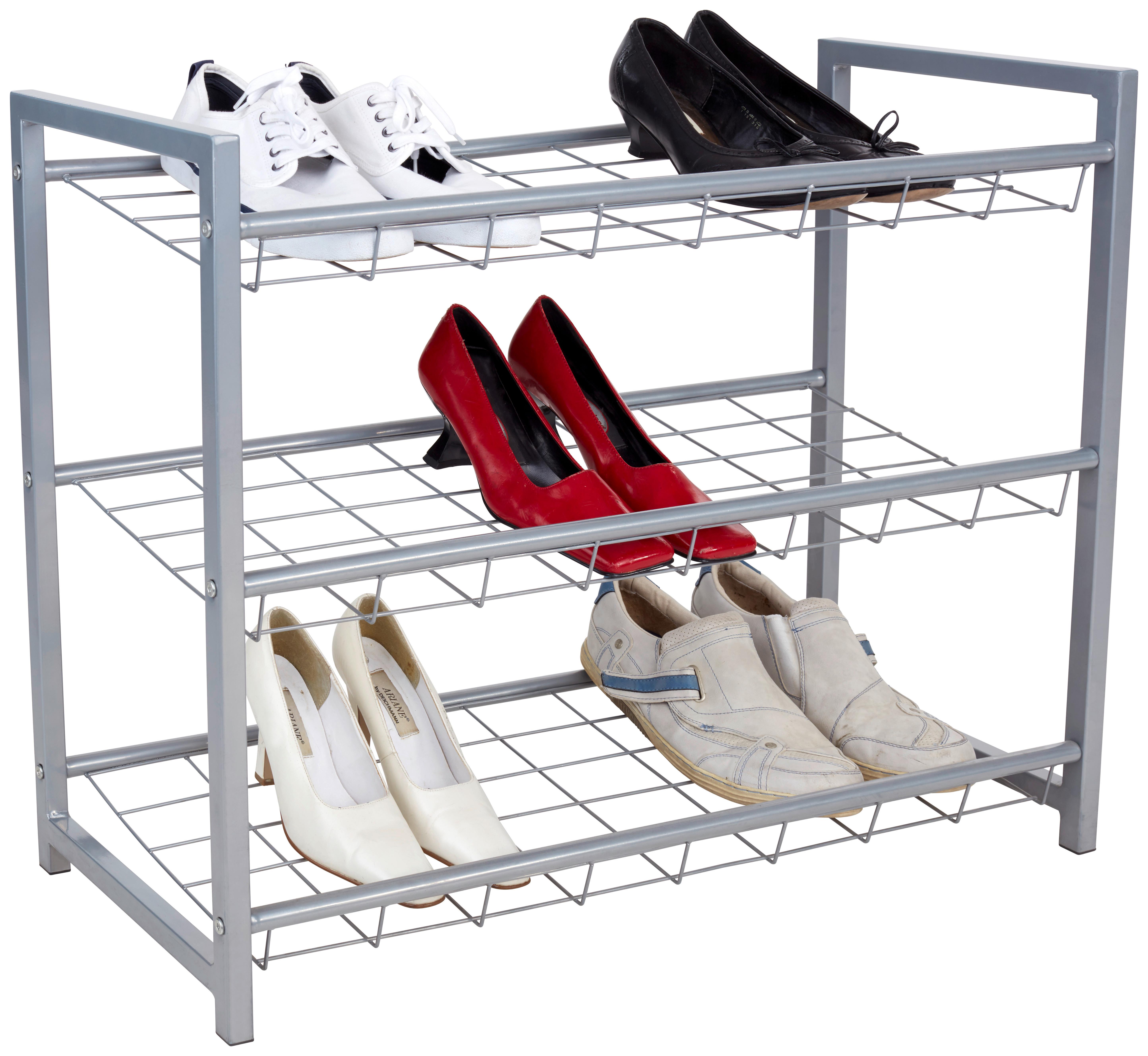 Regál Na Boty Shoe - barvy stříbra, Moderní, kov (80/60/30cm) - Homezone